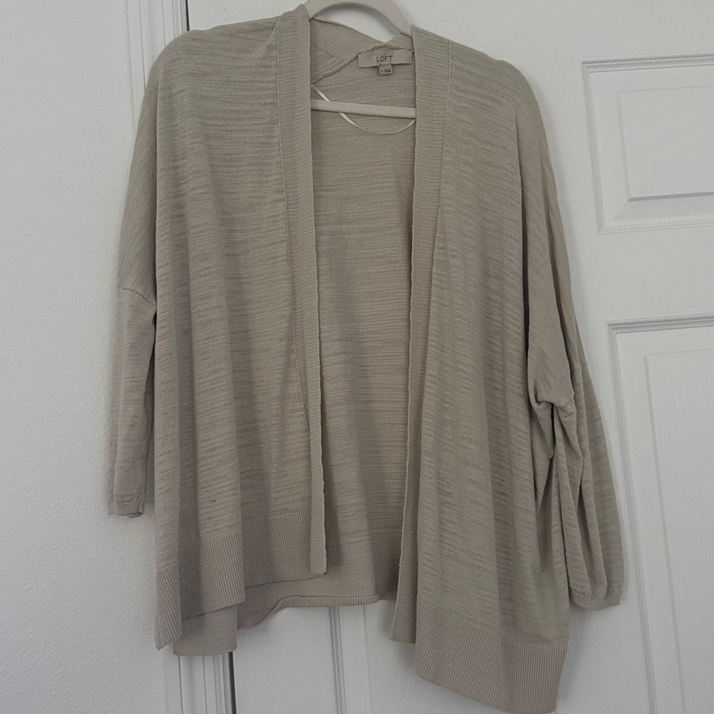 LOFT Beige Knit Cardigan